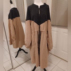 Two Tone Long Drawstring Waist